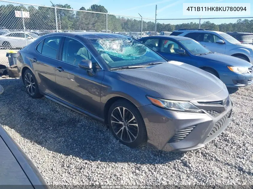 4T1B11HK8KU780094 2019 Toyota Camry Se