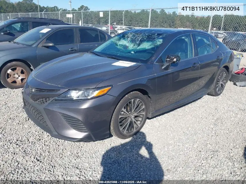 4T1B11HK8KU780094 2019 Toyota Camry Se