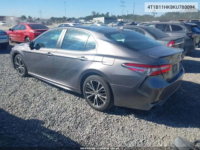 4T1B11HK8KU780094 2019 Toyota Camry Se