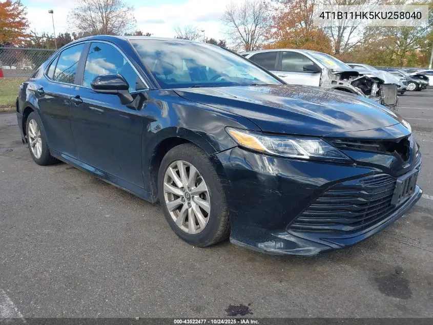 4T1B11HK5KU258040 2019 Toyota Camry Le