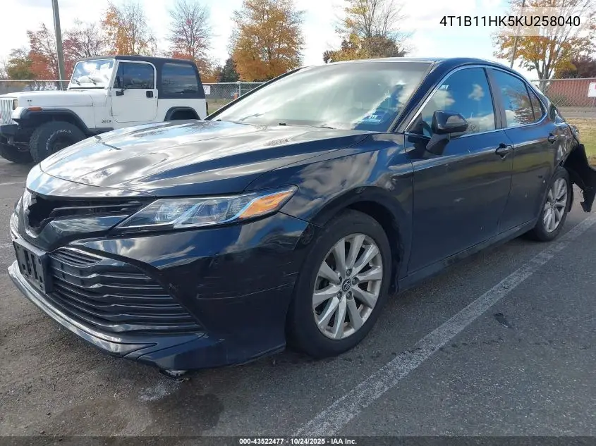 4T1B11HK5KU258040 2019 Toyota Camry Le