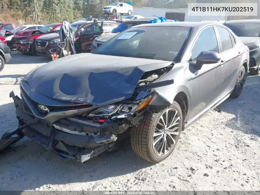 4T1B11HK7KU202519 2019 Toyota Camry Se