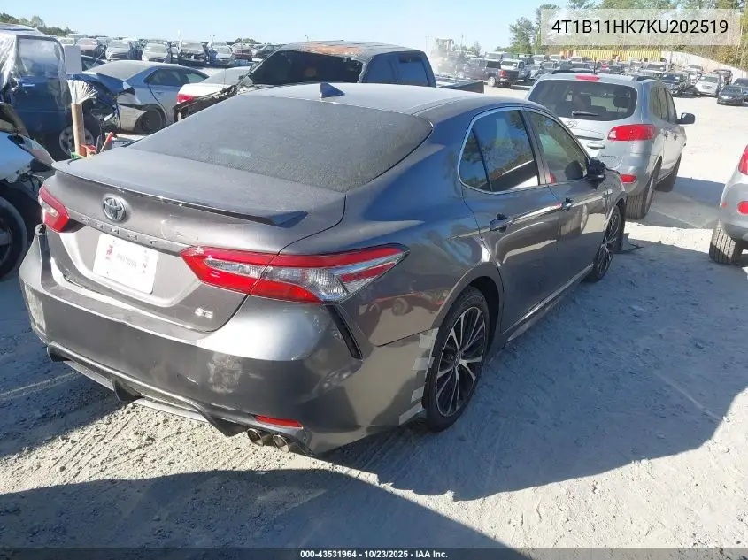 4T1B11HK7KU202519 2019 Toyota Camry Se