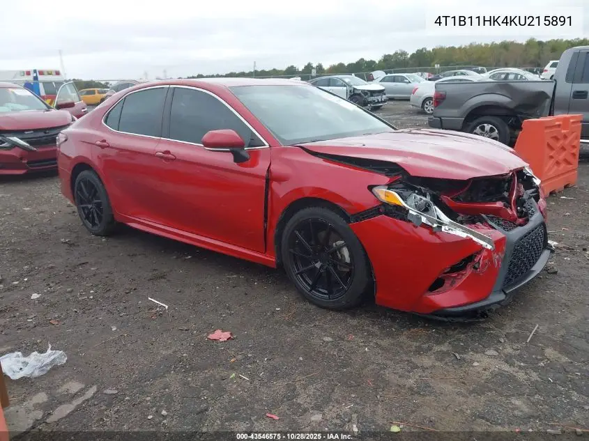 4T1B11HK4KU215891 2019 Toyota Camry Se