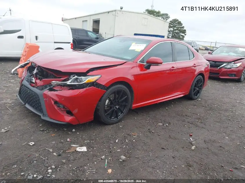 4T1B11HK4KU215891 2019 Toyota Camry Se