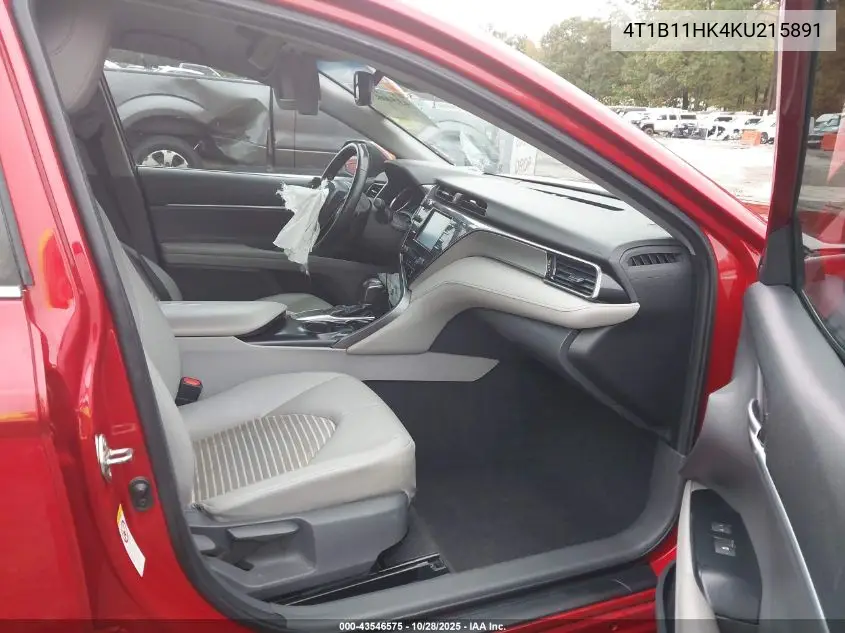 4T1B11HK4KU215891 2019 Toyota Camry Se