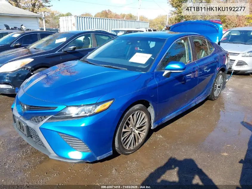 4T1B11HK1KU192277 2019 Toyota Camry Se