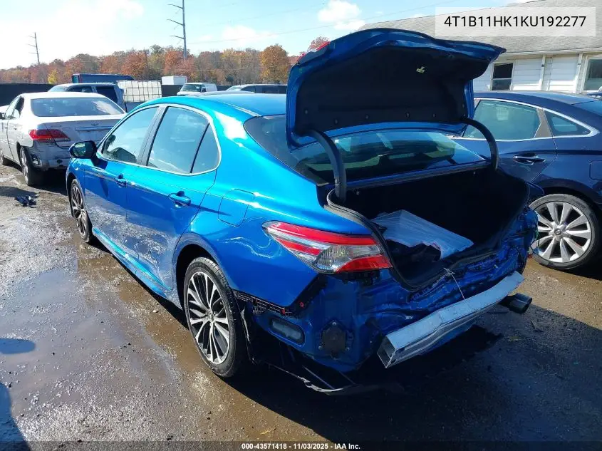 4T1B11HK1KU192277 2019 Toyota Camry Se