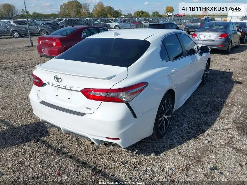 4T1B11HKXKU817646 2019 Toyota Camry Se