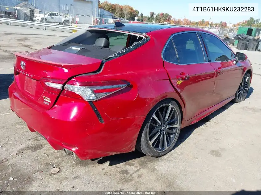 4T1B61HK9KU232283 2019 Toyota Camry Xse