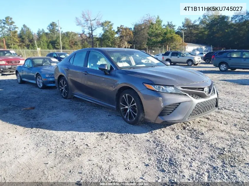 4T1B11HK5KU745027 2019 Toyota Camry Se
