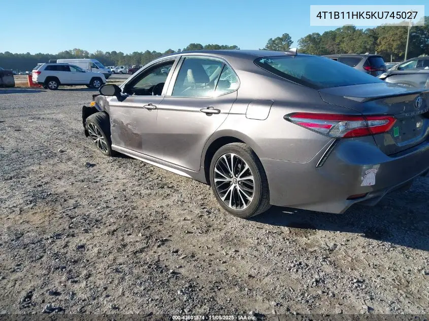 4T1B11HK5KU745027 2019 Toyota Camry Se