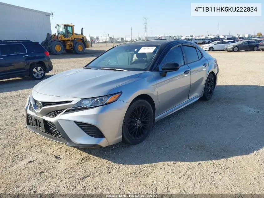 4T1B11HK5KU222834 2019 Toyota Camry Se