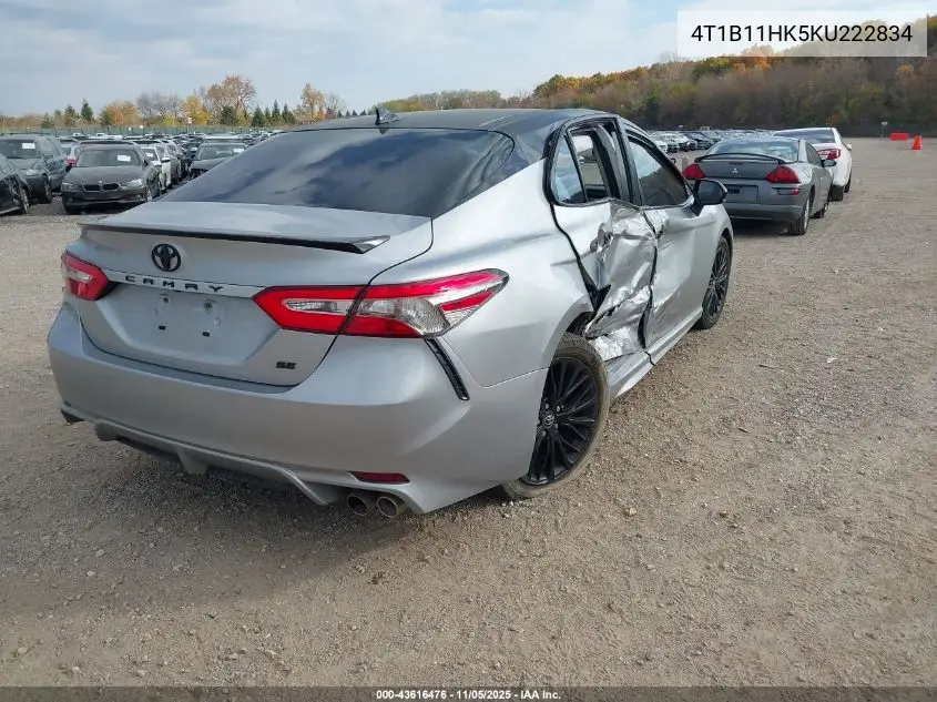 4T1B11HK5KU222834 2019 Toyota Camry Se