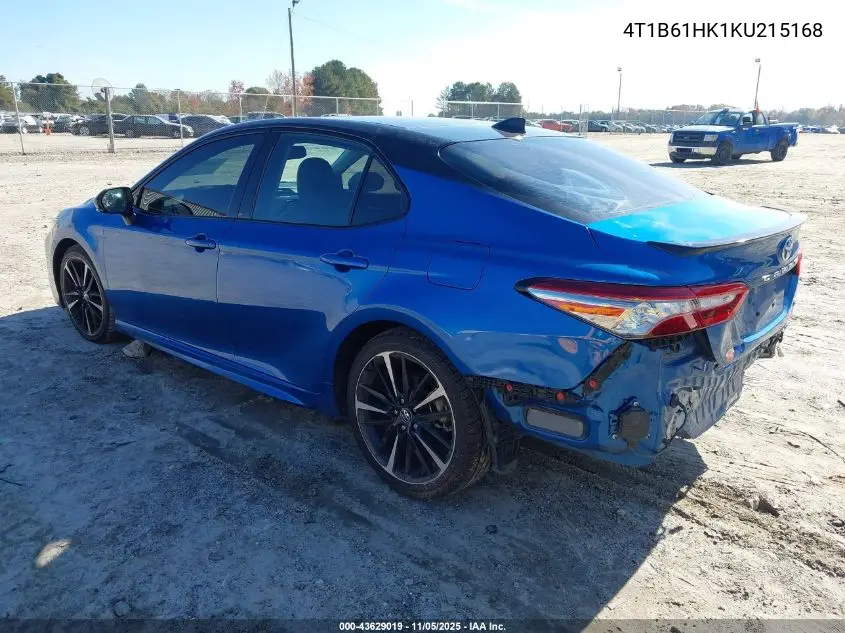 4T1B61HK1KU215168 2019 Toyota Camry Xse