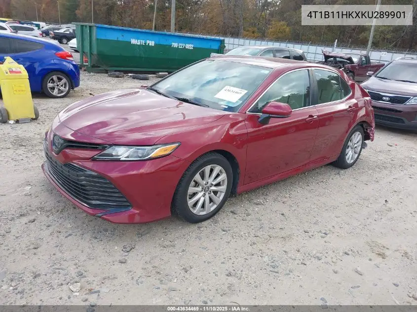 4T1B11HKXKU289901 2019 Toyota Camry Le
