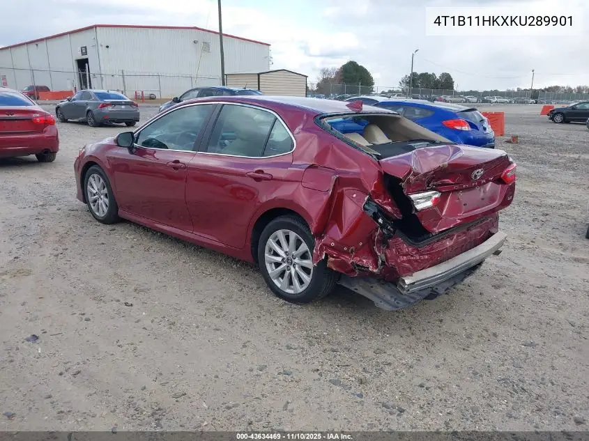 4T1B11HKXKU289901 2019 Toyota Camry Le