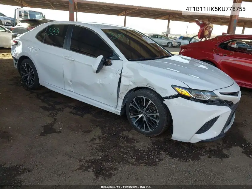 4T1B11HK5KU778755 2019 Toyota Camry Se