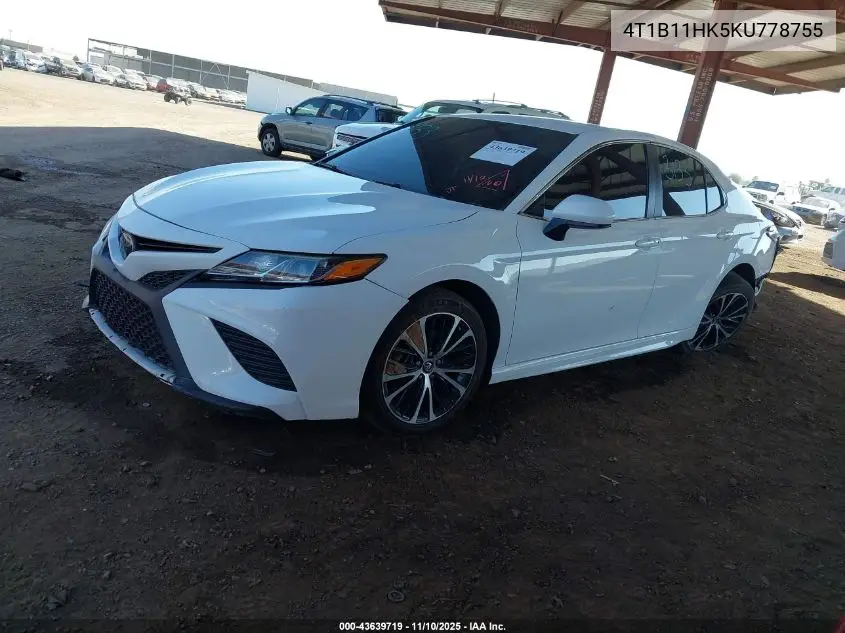 4T1B11HK5KU778755 2019 Toyota Camry Se