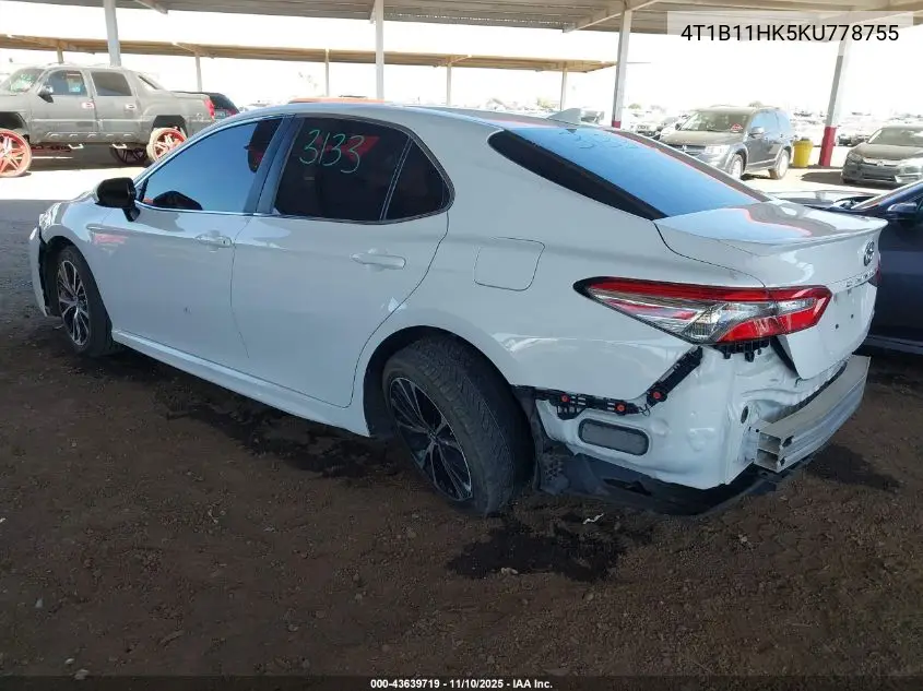 4T1B11HK5KU778755 2019 Toyota Camry Se
