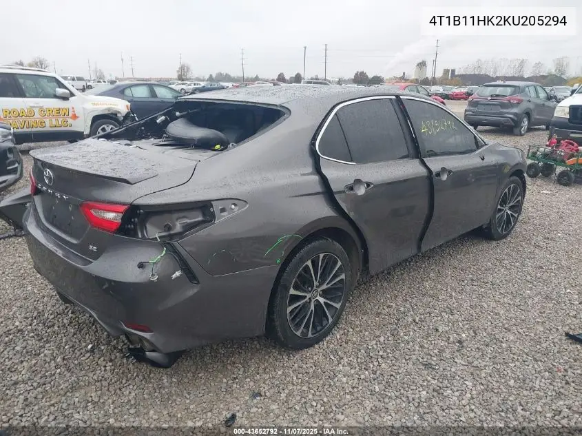 4T1B11HK2KU205294 2019 Toyota Camry Se