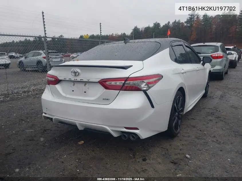4T1B61HK2KU197702 2019 Toyota Camry Xse