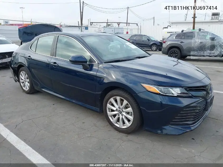 4T1B11HK1KU697414 2019 Toyota Camry Le