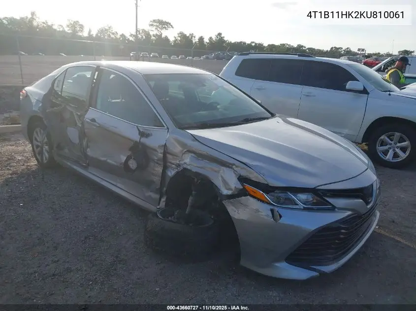 4T1B11HK2KU810061 2019 Toyota Camry Le