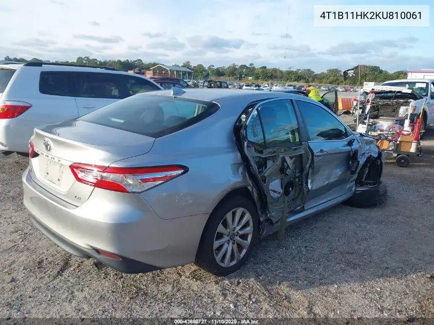 4T1B11HK2KU810061 2019 Toyota Camry Le