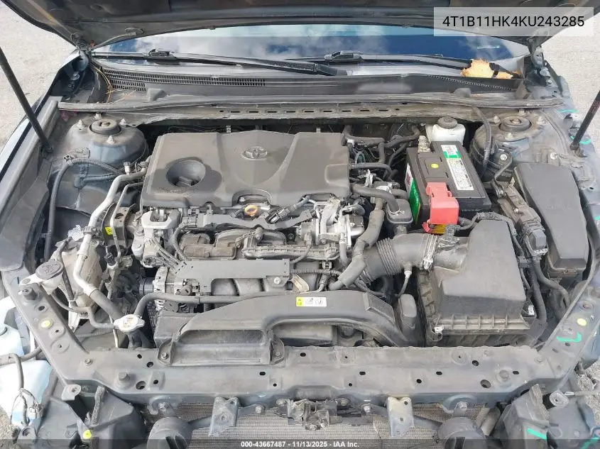 4T1B11HK4KU243285 2019 Toyota Camry Se
