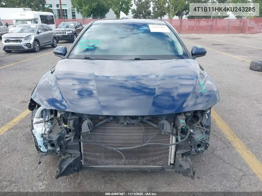 4T1B11HK4KU243285 2019 Toyota Camry Se