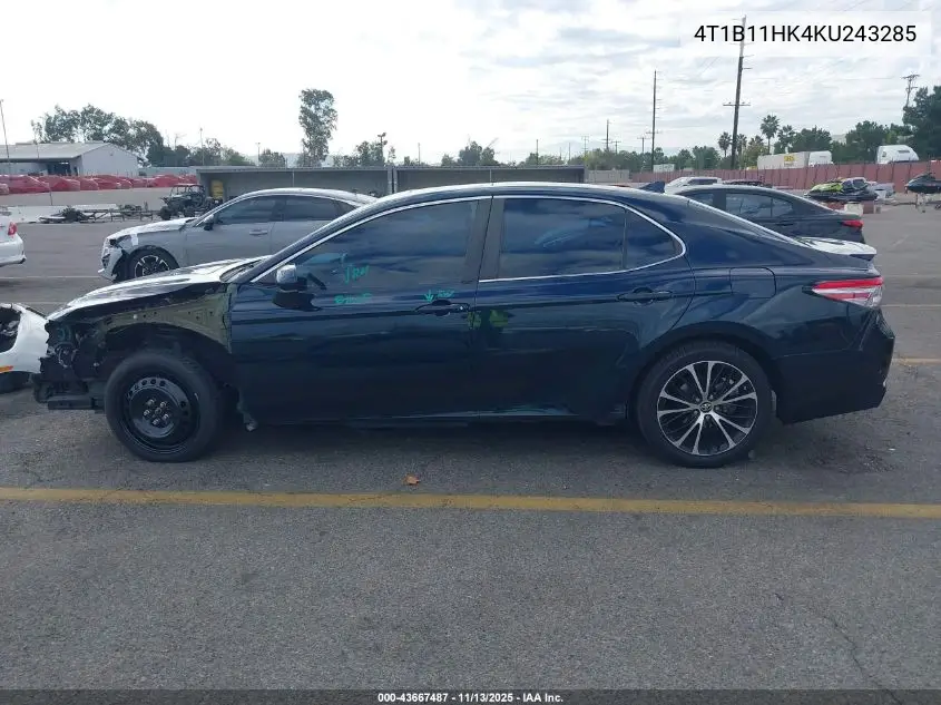 4T1B11HK4KU243285 2019 Toyota Camry Se