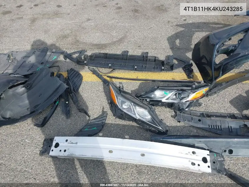 4T1B11HK4KU243285 2019 Toyota Camry Se
