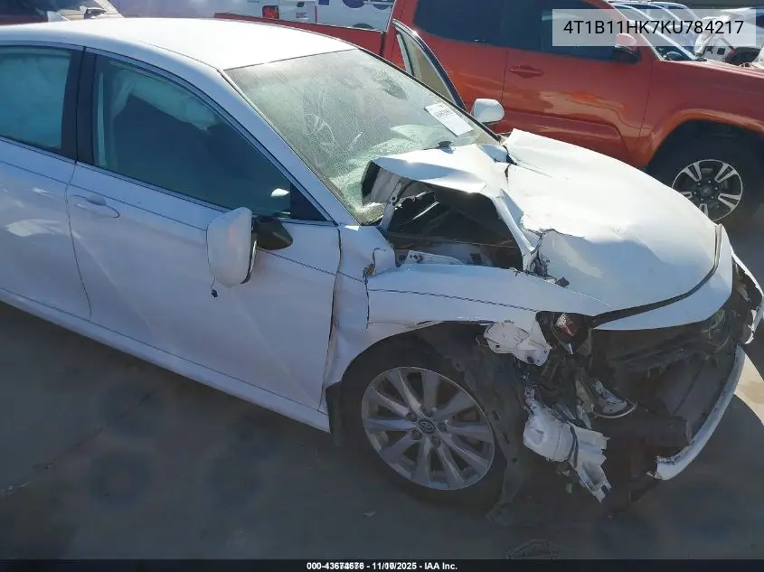 4T1B11HK7KU784217 2019 Toyota Camry Le