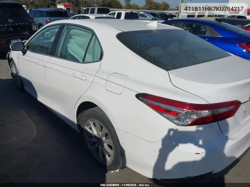 4T1B11HK7KU784217 2019 Toyota Camry Le