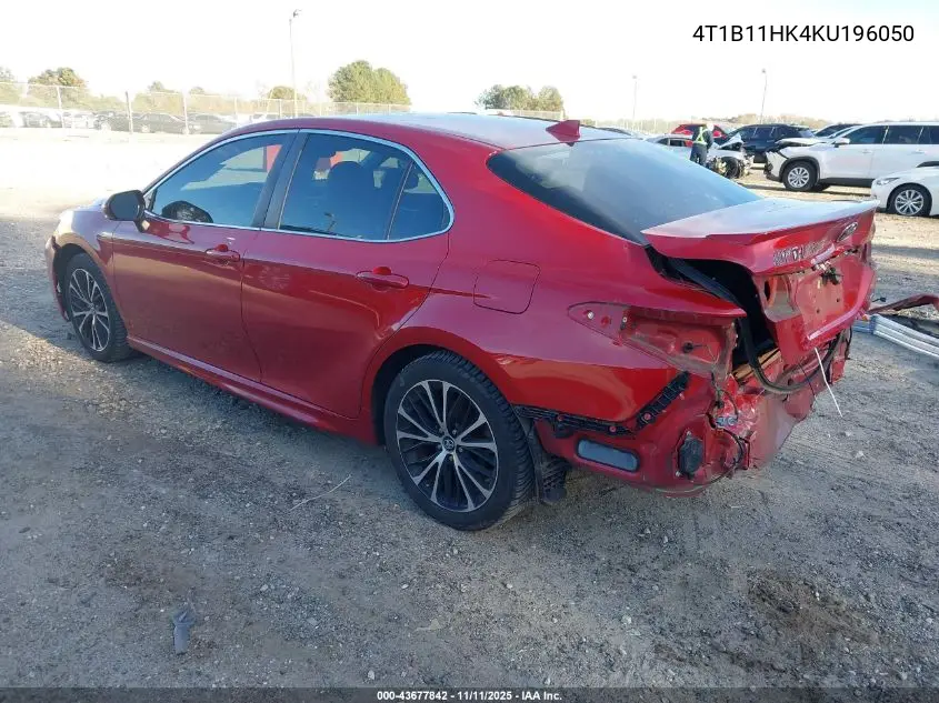 4T1B11HK4KU196050 2019 Toyota Camry Se