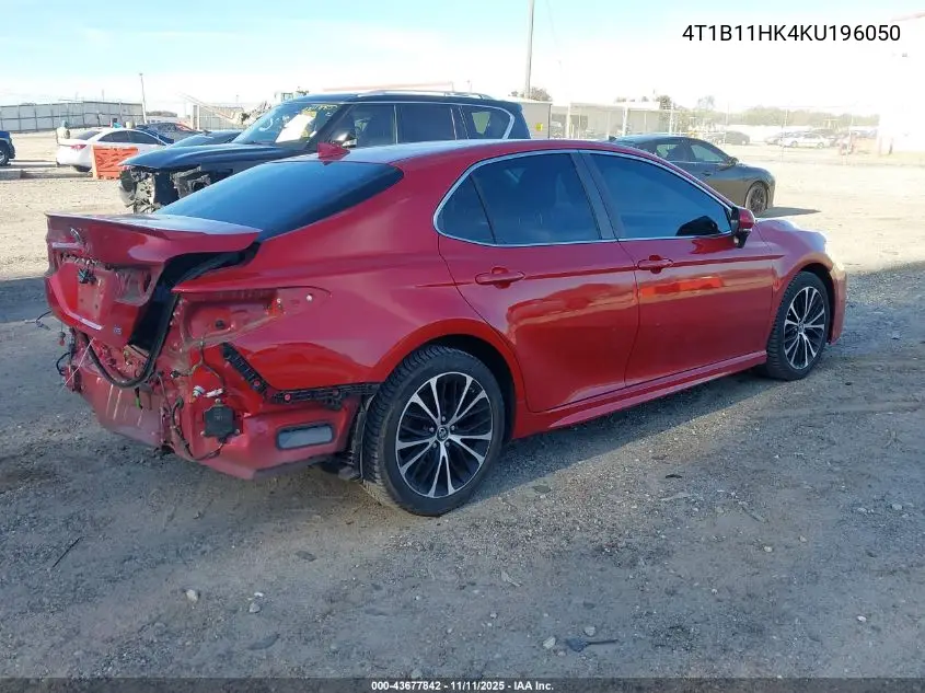 4T1B11HK4KU196050 2019 Toyota Camry Se