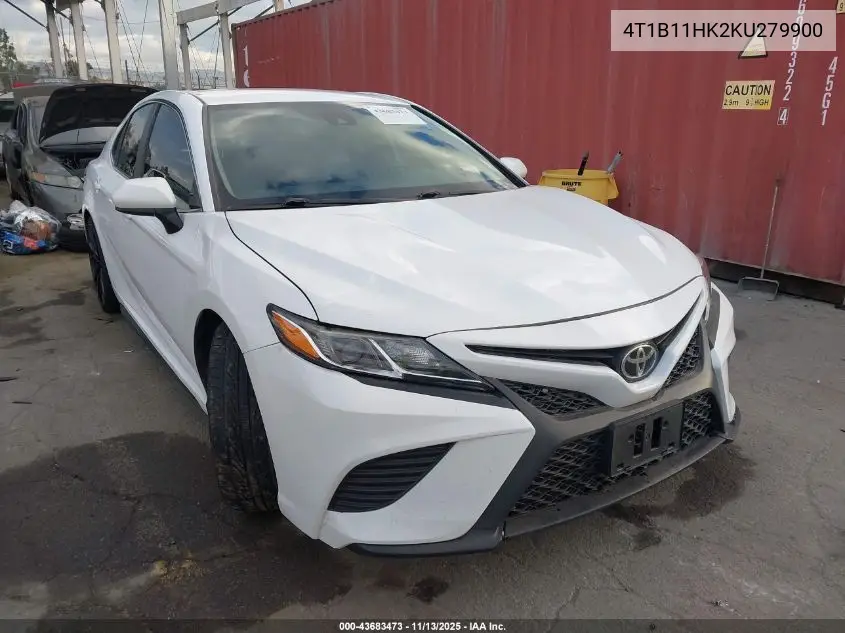 4T1B11HK2KU279900 2019 Toyota Camry Se