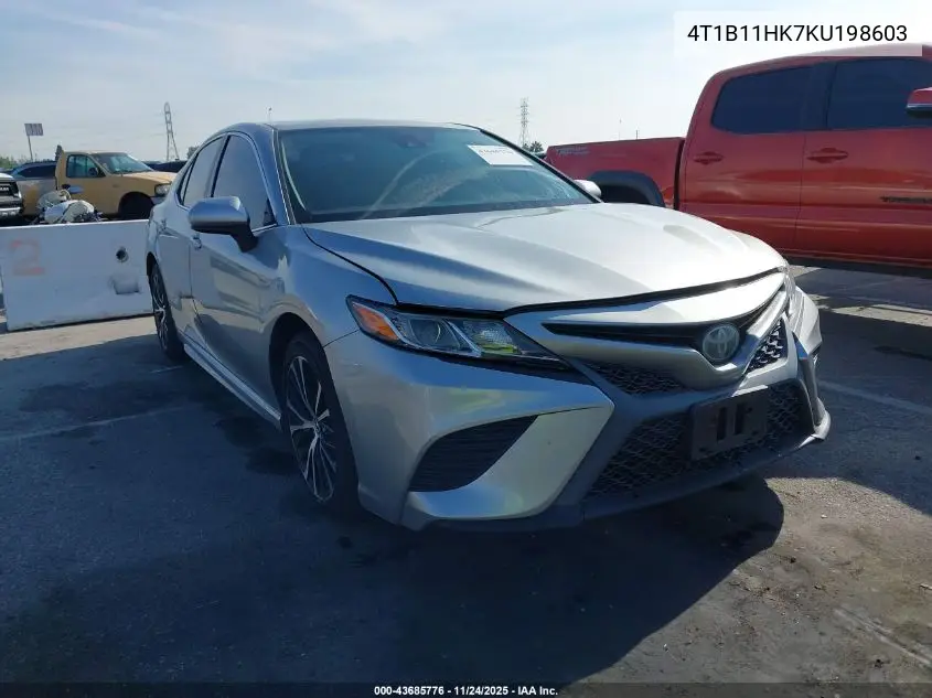 4T1B11HK7KU198603 2019 Toyota Camry Se