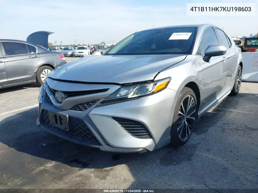 4T1B11HK7KU198603 2019 Toyota Camry Se