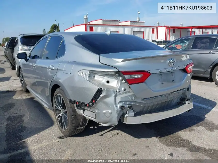 4T1B11HK7KU198603 2019 Toyota Camry Se