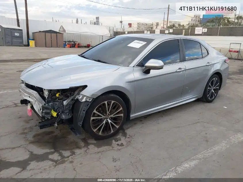 4T1B11HK1KU191680 2019 Toyota Camry Se