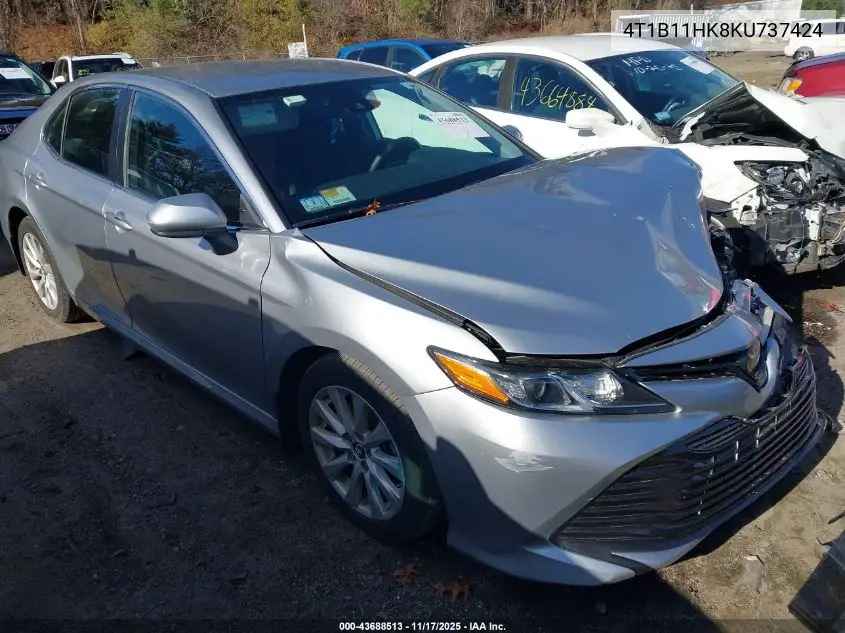 4T1B11HK8KU737424 2019 Toyota Camry Le