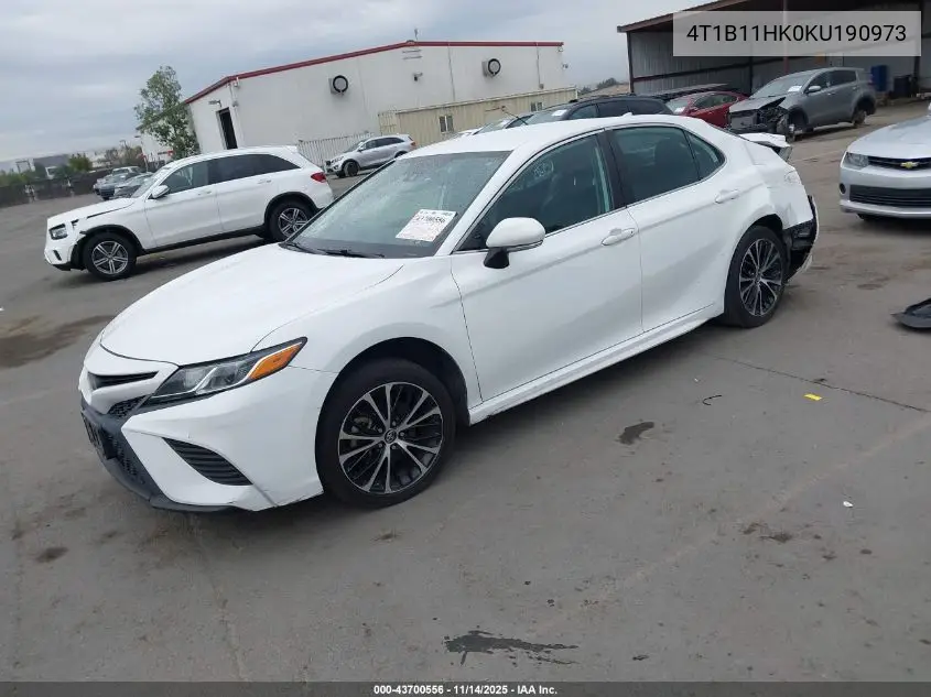 4T1B11HK0KU190973 2019 Toyota Camry Se
