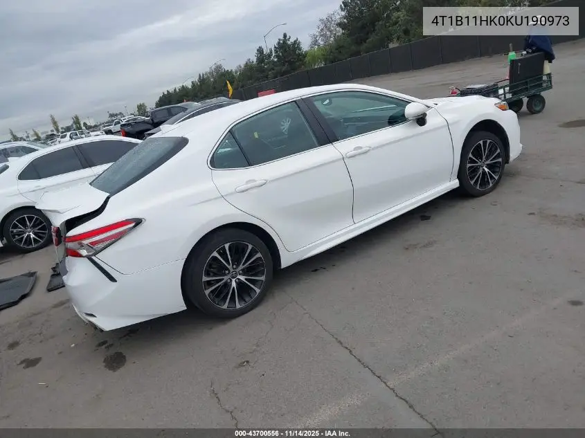 4T1B11HK0KU190973 2019 Toyota Camry Se