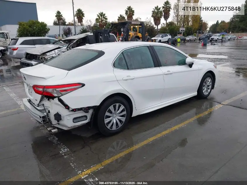 4T1B11HK6KU275848 2019 Toyota Camry Se