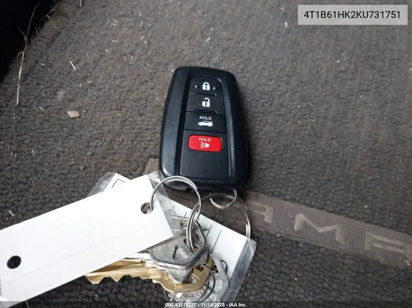 4T1B61HK2KU731751 2019 Toyota Camry Xse