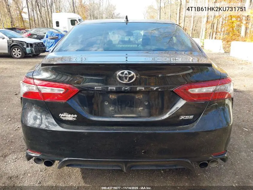 4T1B61HK2KU731751 2019 Toyota Camry Xse