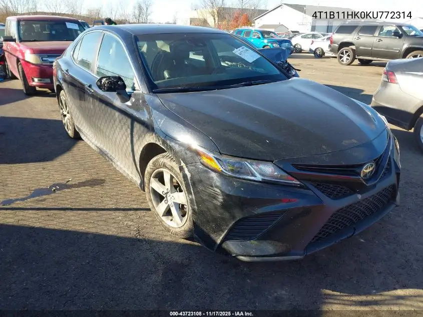 4T1B11HK0KU772314 2019 Toyota Camry Se