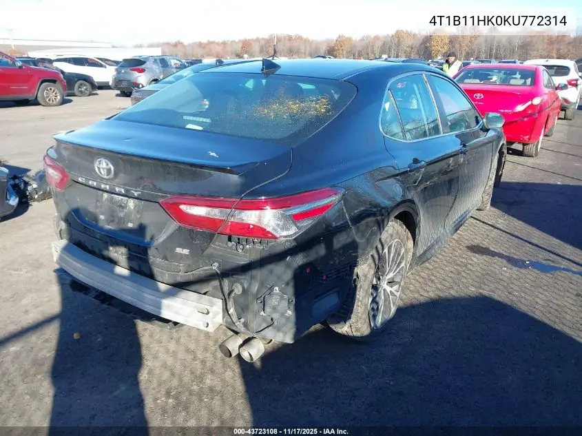 4T1B11HK0KU772314 2019 Toyota Camry Se